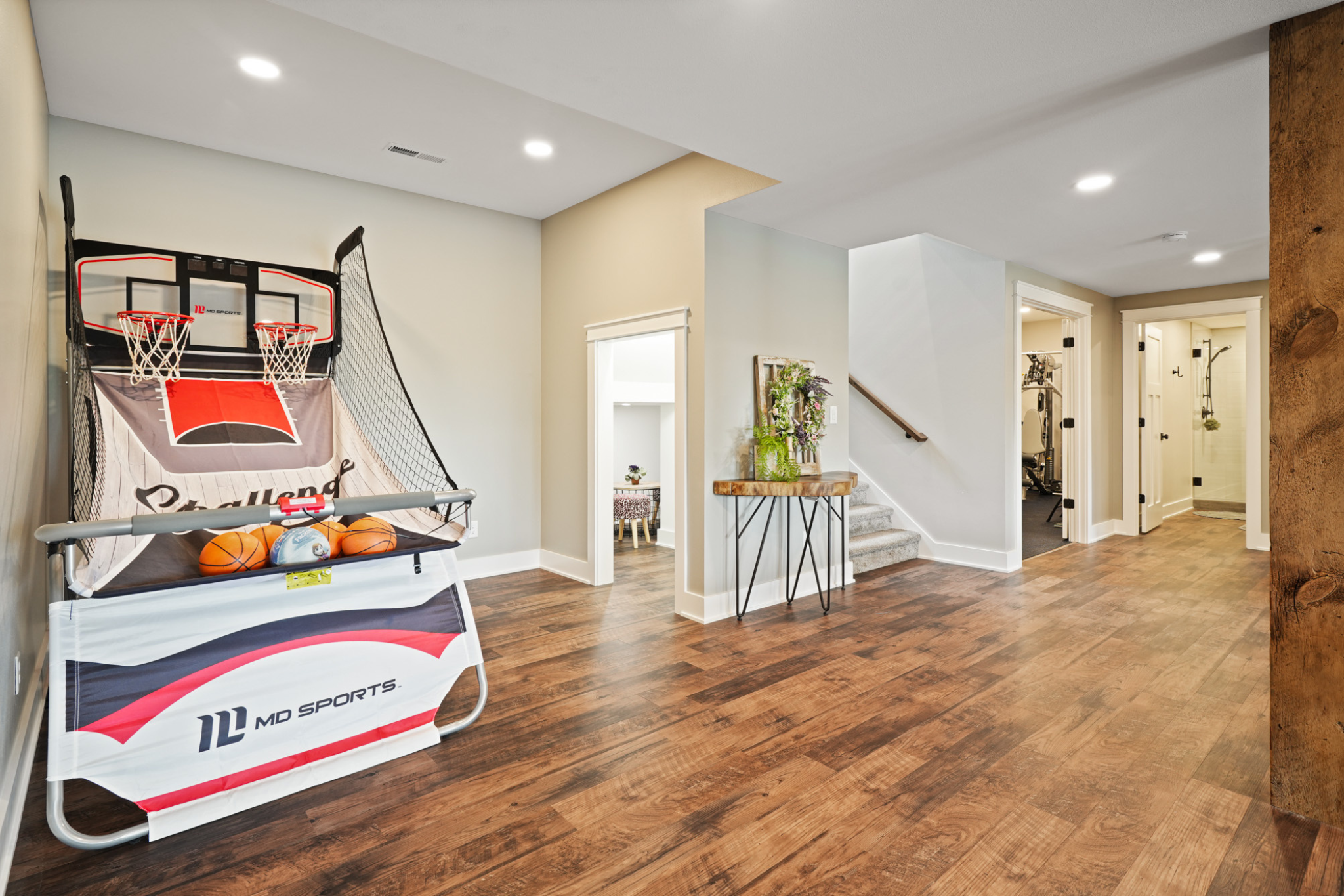 gaming room in a custom build man cave by redleaf homes in se wisconsin