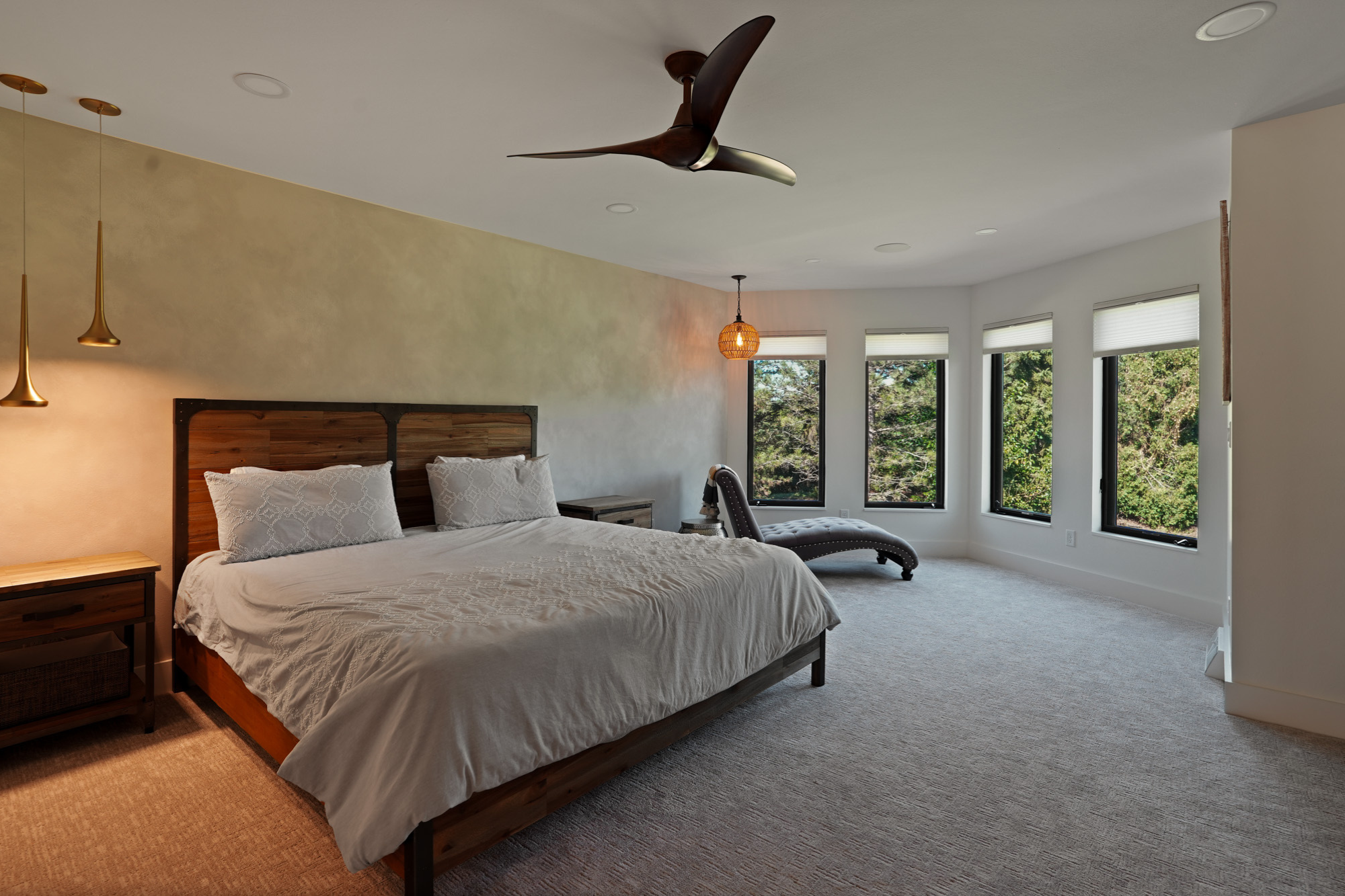 luxury bedroom built by custom home builders in pewaukee, wi